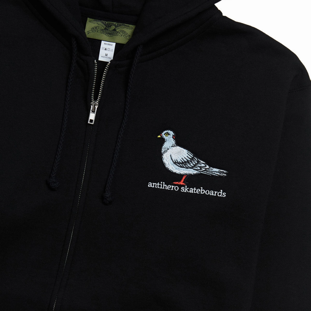 Anti-Hero Lil Pigeon Emb Zip Hoodie - Black/Multi Color Acrylic blend