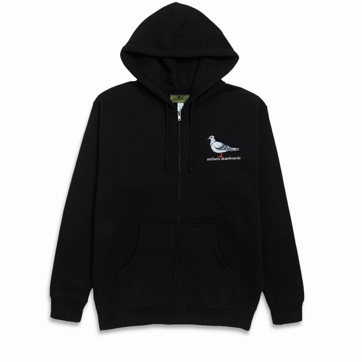 thermal fabric Anti-Hero Lil Pigeon Emb Zip Hoodie - Black/Multi Color