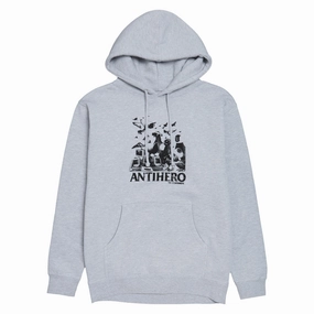 Men's Anti-Hero Pigeon Intelligence Hoodie - Grey Heather/Black