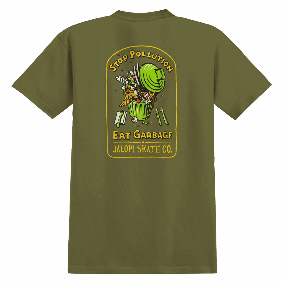 Anti-Hero Stop Pollution T-Shirt - Heather Army Breathable knit