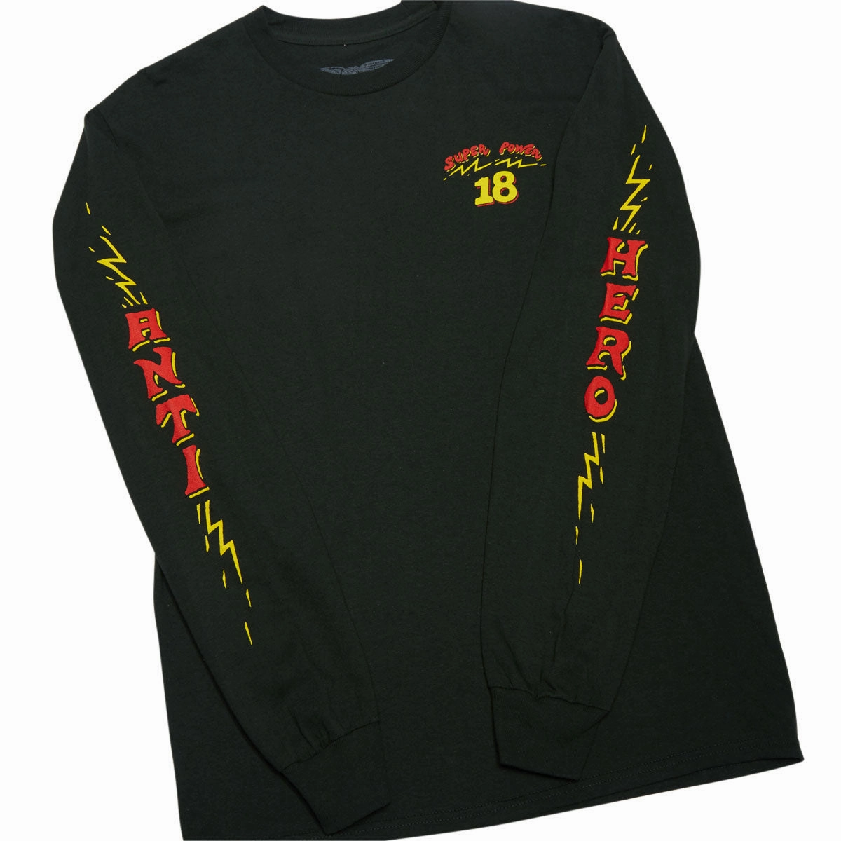 Anti-Hero Superpower18 Long Sleeve T-Shirt - Forest/Yellow/Red Prints Street Trendy RelaxedFit