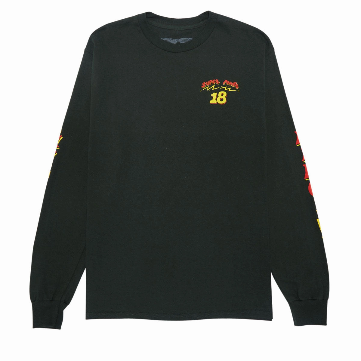 Cozy Design Anti-Hero Superpower18 Long Sleeve T-Shirt - Forest/Yellow/Red Prints