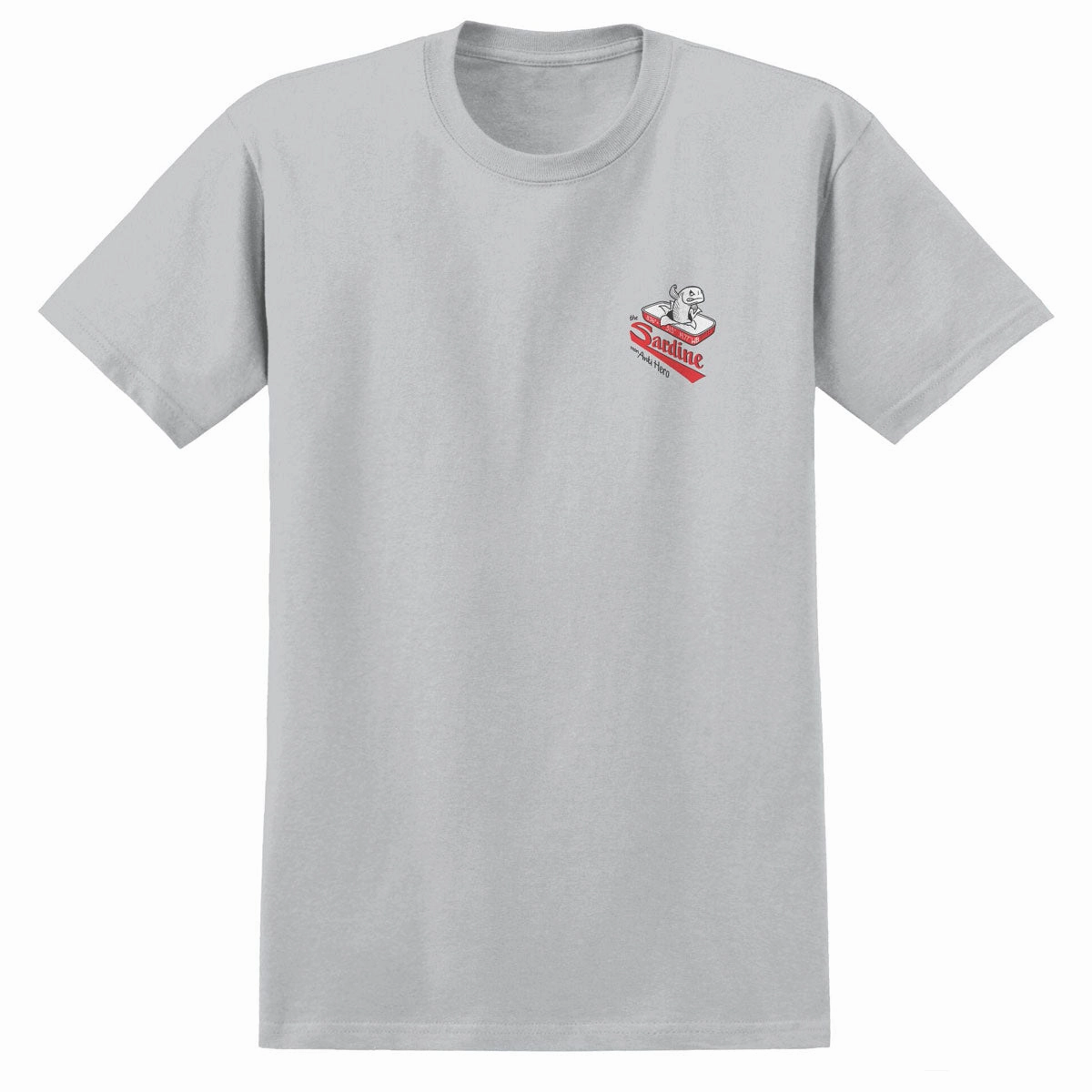 No Shrink Fabric Slim Silhouette Anti-Hero The Sardine T-Shirt - New Silver