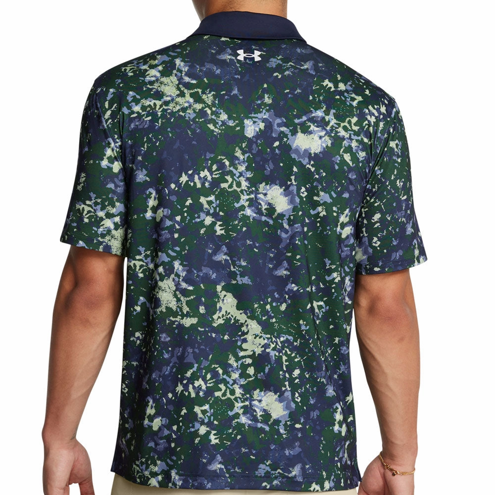 Under Armour T2G Printed Polo Shirt - Retro Green/Midnight Navy Comfortable fit