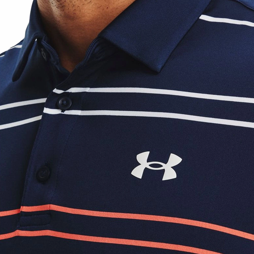 Under Armour Playoff Polo Shirt 2.0 - Academy Navy/Rush Red Relaxed Smart Easy Care