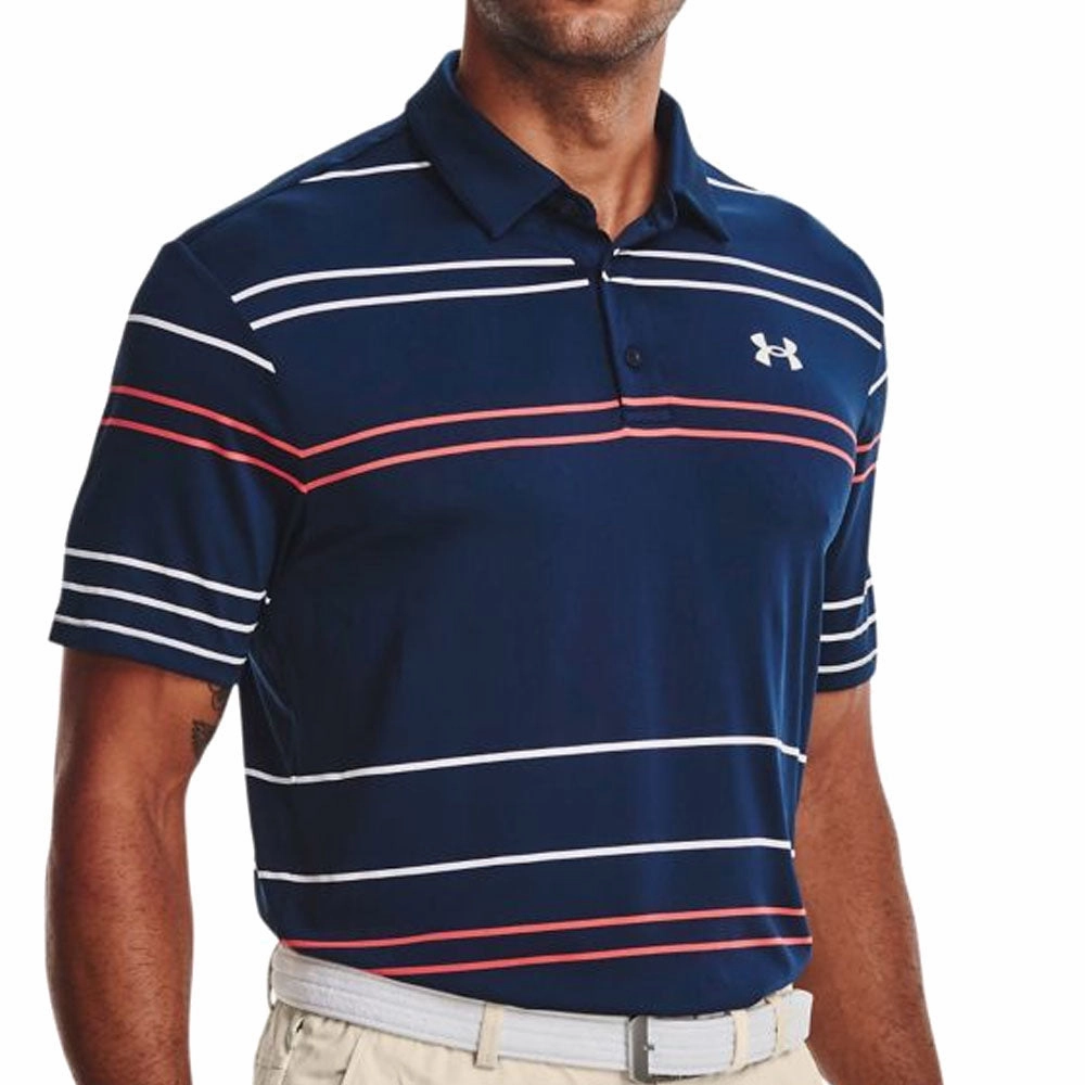 Under Armour Playoff Polo Shirt 2.0 - Academy Navy/Rush Red Colorfast Material