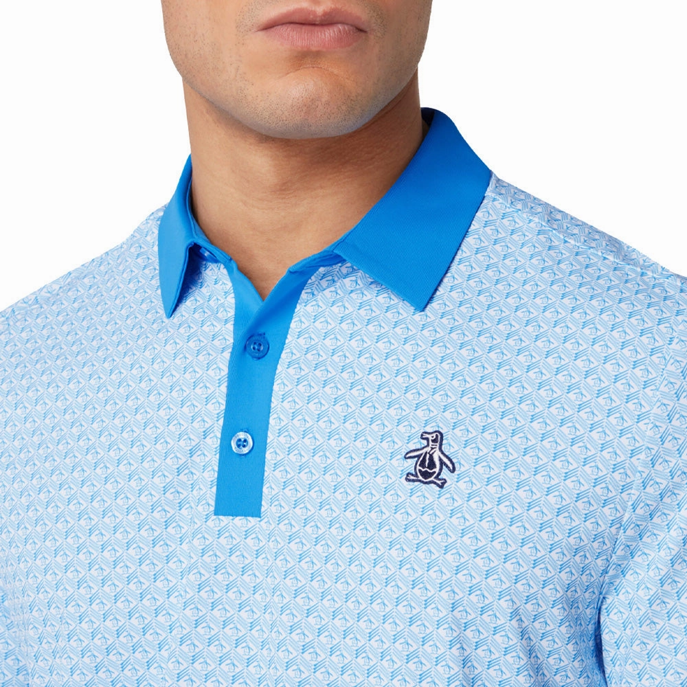 Original Penguin Pete??s Tee Time Polo Shirt - French Blue Smooth Flatlock Stitching Simple and Comfortable