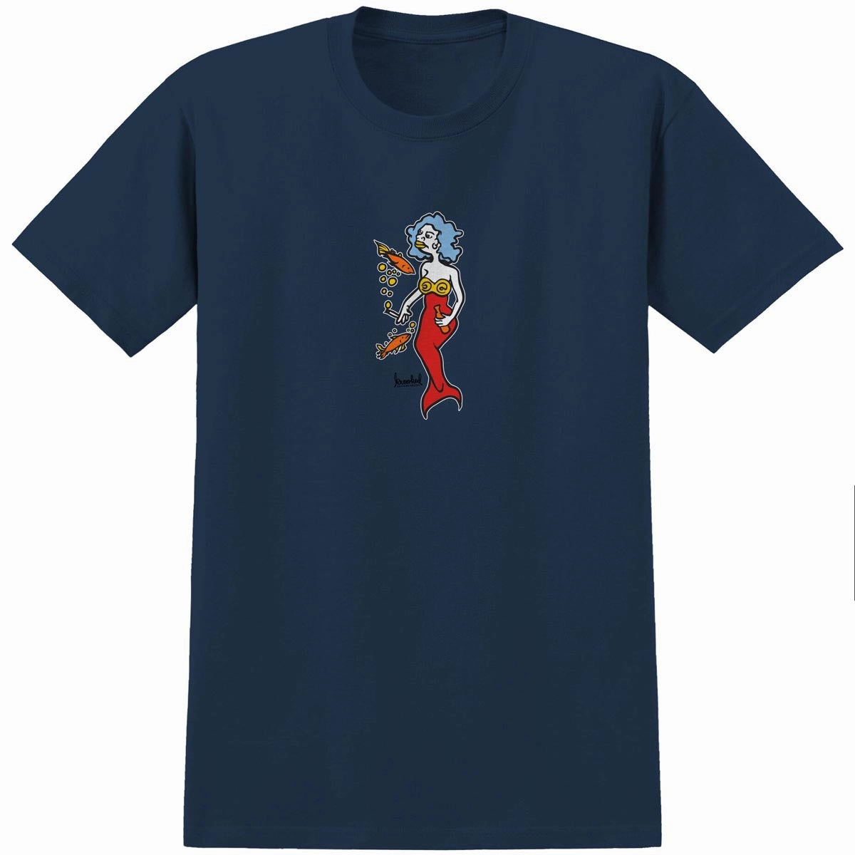Eco Certified Fiber Krooked Mermaid T-Shirt - True Navy