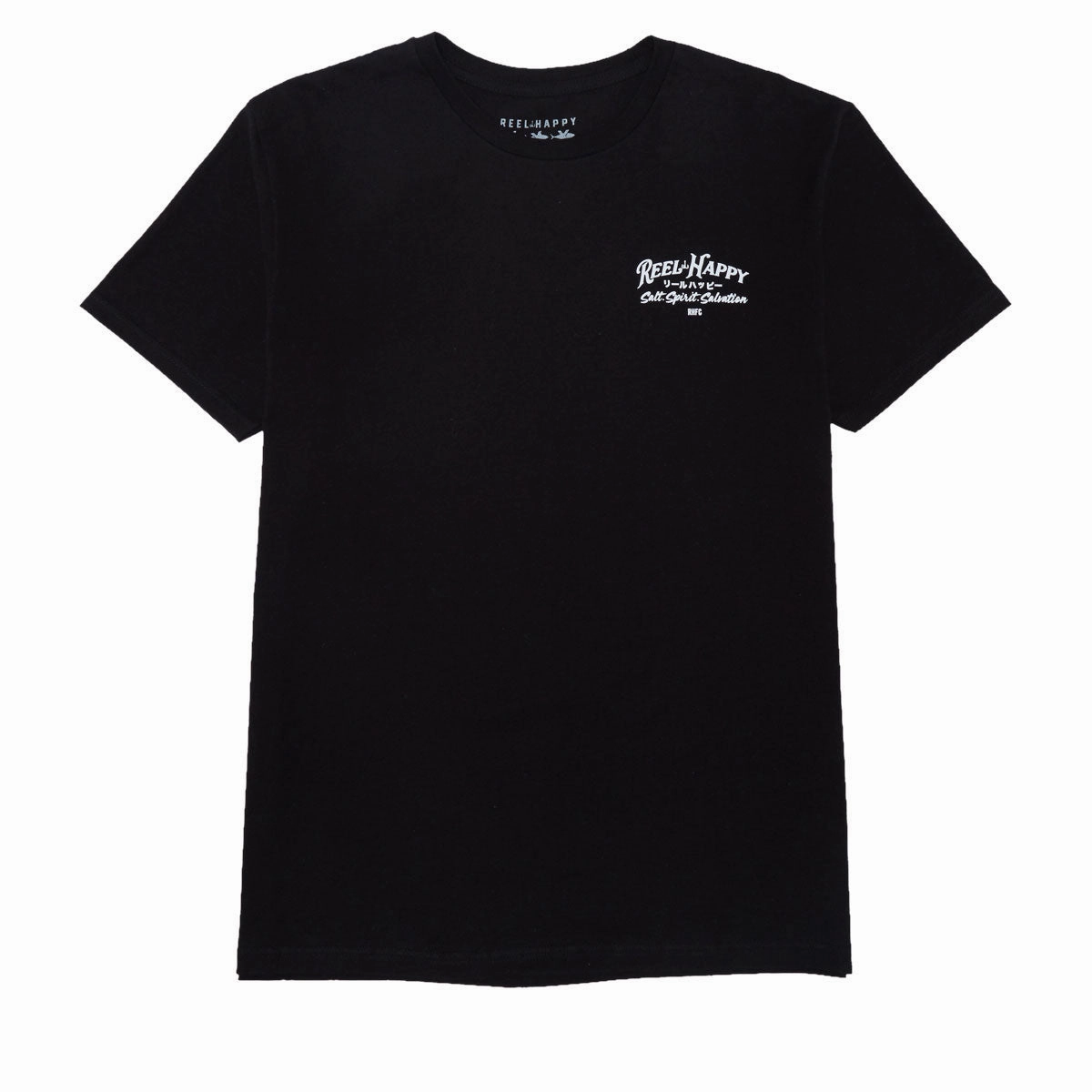 Casual Comfort Fit Sporty essentials Reel Happy Hanten No Aru T-Shirt - Black