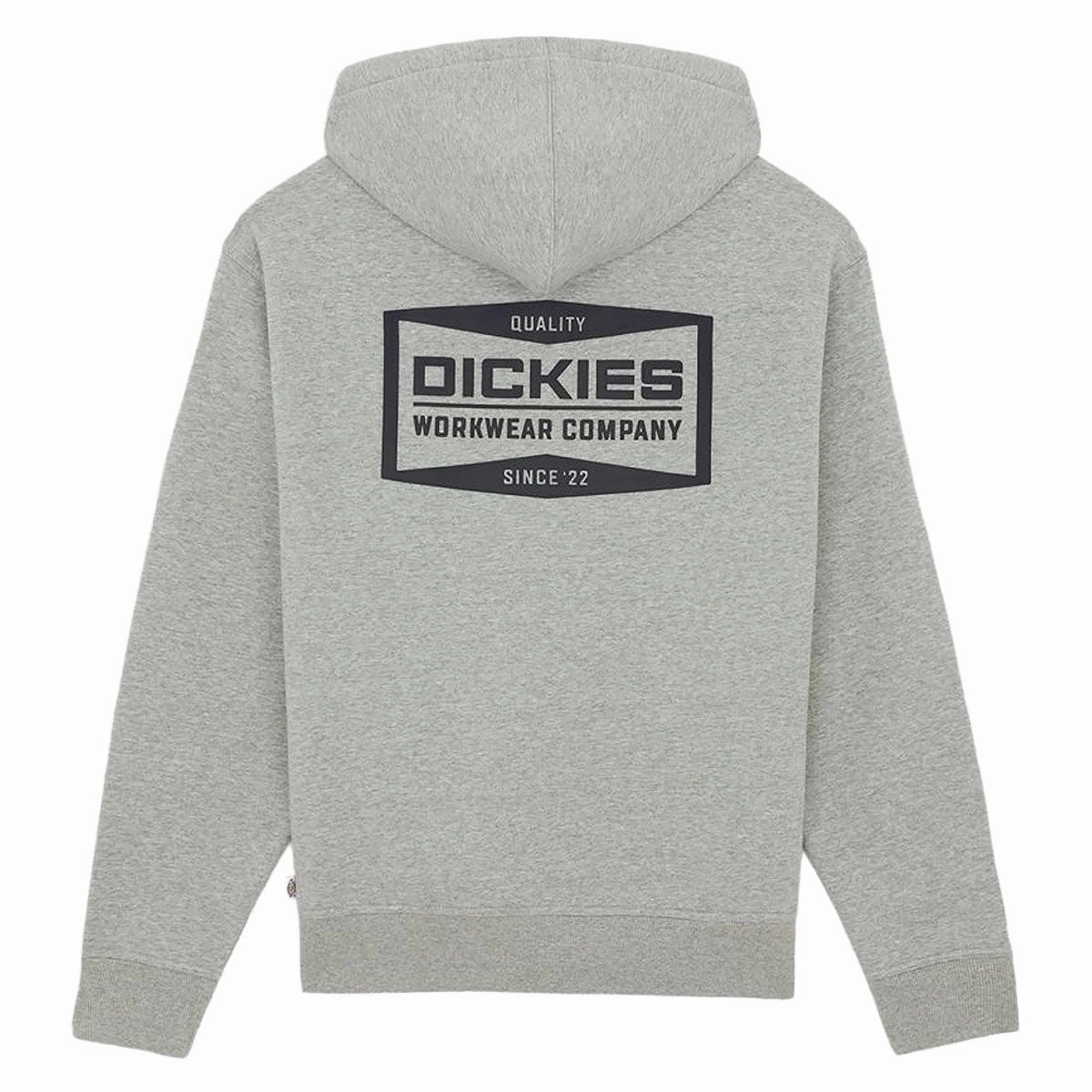 Oversized Fit Dickies Bolivar Full Zip Up Hoodie - Gray Melange