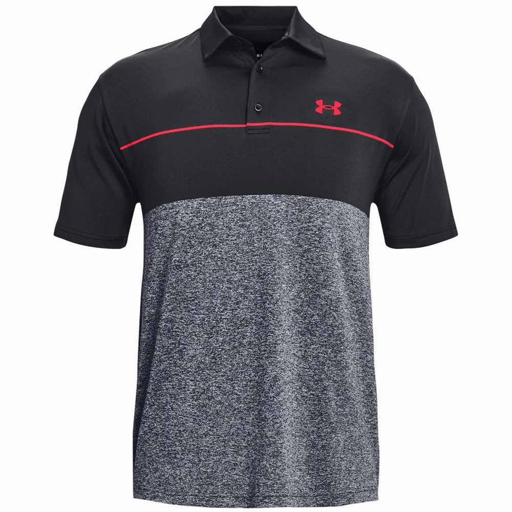 Under Armour Playoff Polo Shirt 2.0 - Black/Grey/Red UV Protection SustainableManufacturing