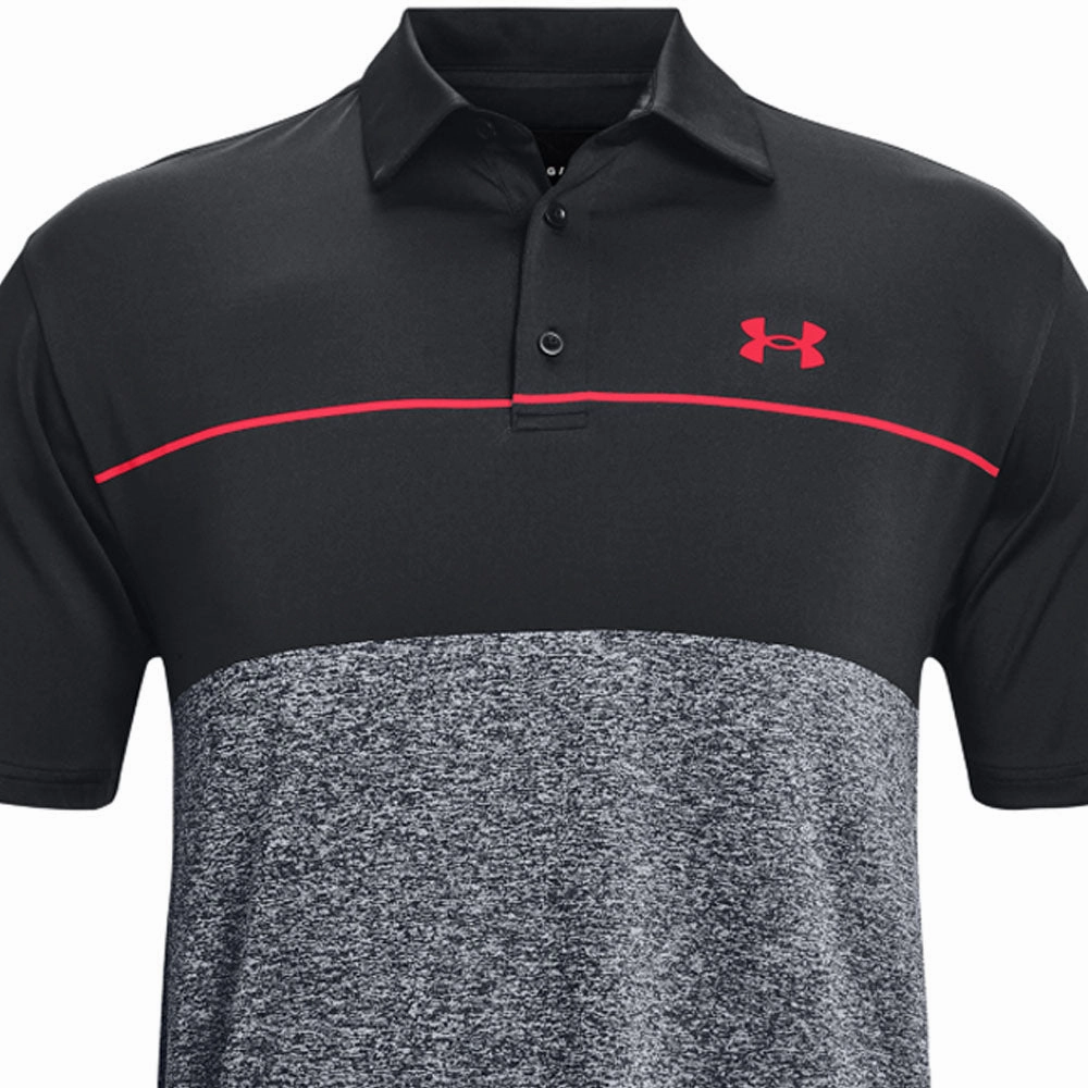 Under Armour Playoff Polo Shirt 2.0 - Black/Grey/Red Customer Favorite Low Impact Manufacturing