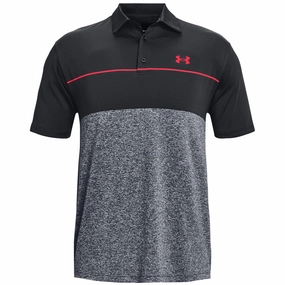 Under Armour Playoff Polo Shirt 2.0 - Black/Grey/Red UV Protection SustainableManufacturing