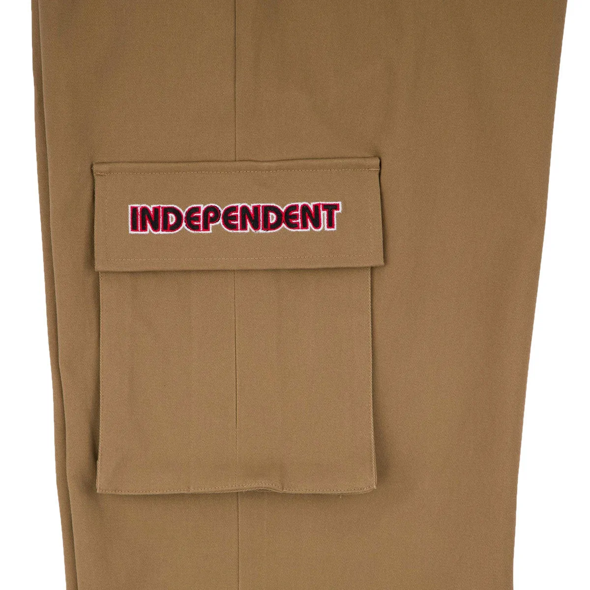 Soft Brushed Lining Double Needle Stitching Independent Groundwork Cargo Pants - Dark Khaki