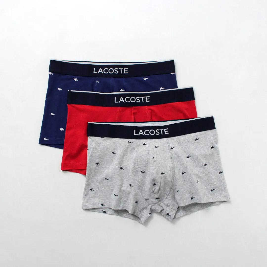 LACOSTE / Small Crocodile 3-pack Boxer Shorts TearResistant Seams Ultra Thinness