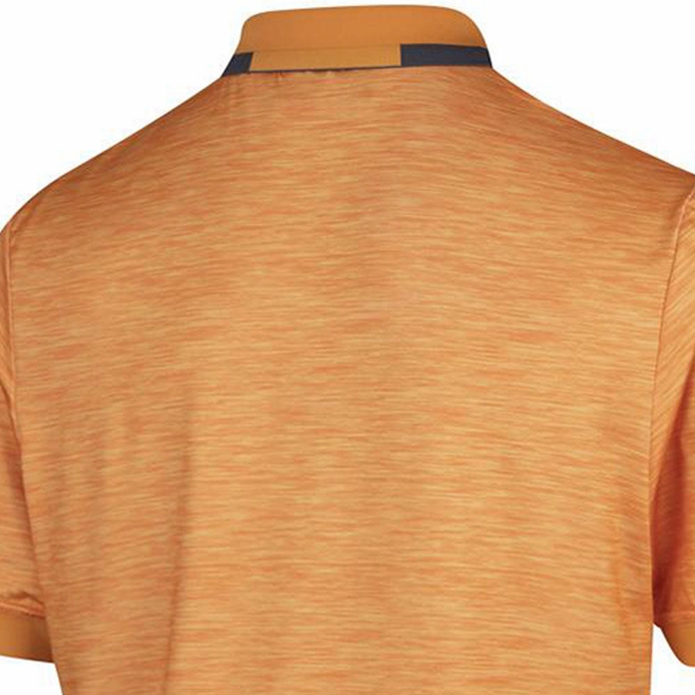 thermal Island Green Chest Stripe Polo Shirt - Mango Marl
