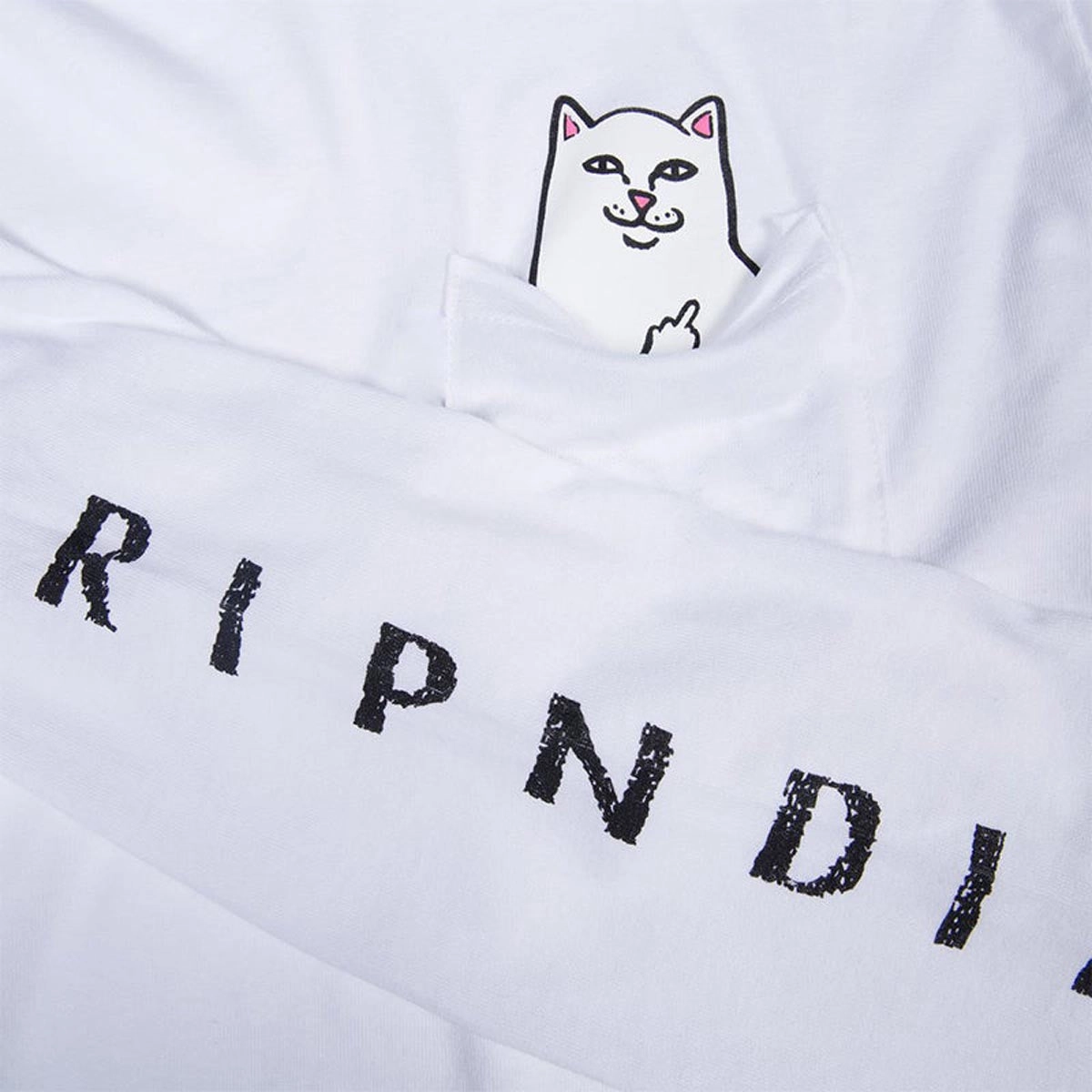 futuristic RIPNDIP Lord Nermal Pocket Long Sleeve T-Shirt - White