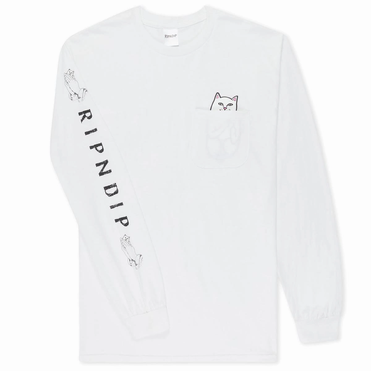 RIPNDIP Lord Nermal Pocket Long Sleeve T-Shirt - White Layered Look Wear