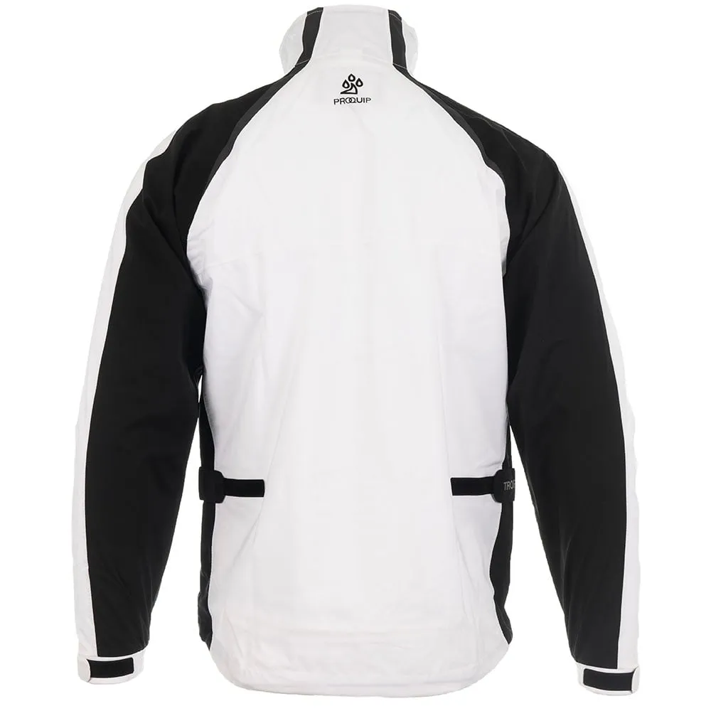 ProQuip Golf Trophy Waterproof Jacket - White/Black/Grey Stain Proof