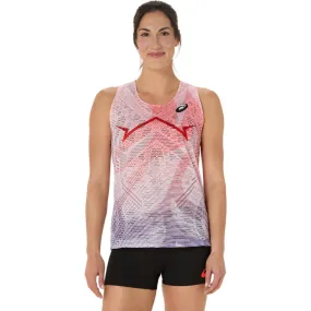 Windproof Barrier Layer Adjustable ASICS Women's Metaspeed Running Singlet in Flash Red AW25