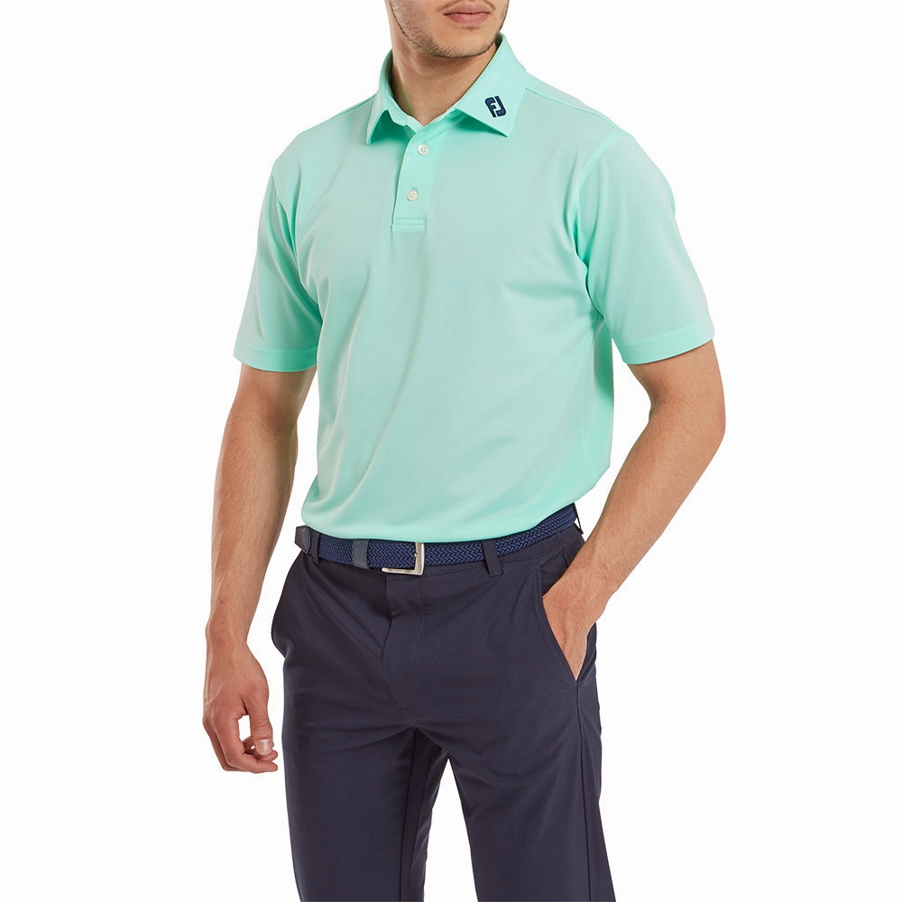 Perfectly Fit FootJoy Stretch Pique Solid Polo Shirt - Sea Glass