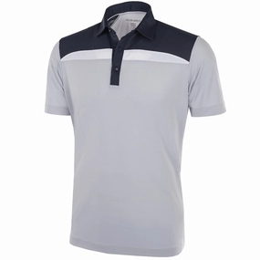 Galvin Green Mapping Ventil8  Polo Shirt - Cool Grey/Navy/White Easy Look Chilly Day Style
