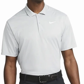 Nike Dri-FIT Victory Solid Polo Shirt - Light Smoke Grey/White fade resistant color Running Speed