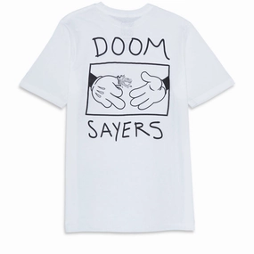 suitable for all genders Chic Fashion Doom Sayers Cartoon Bird T-Shirt - White