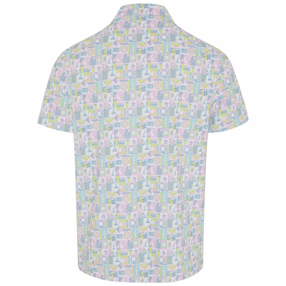 Seasonal Smart Original Penguin Pete's Game Grid Print Polo Shirt - Bright White