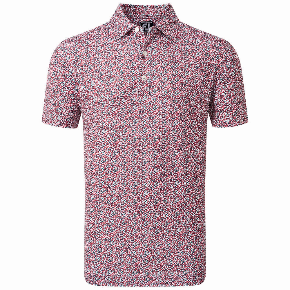 FootJoy Confetti Print Polo Shirt - Racing Red ComfortFirst