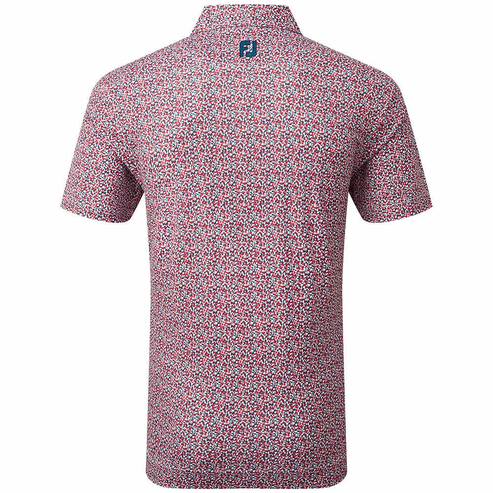 Sporty and Cool Sophisticated Casual FootJoy Confetti Print Polo Shirt - Racing Red
