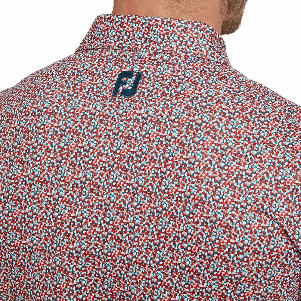 Comfy Pieces Seasonal Outfit FootJoy Confetti Print Polo Shirt - Racing Red