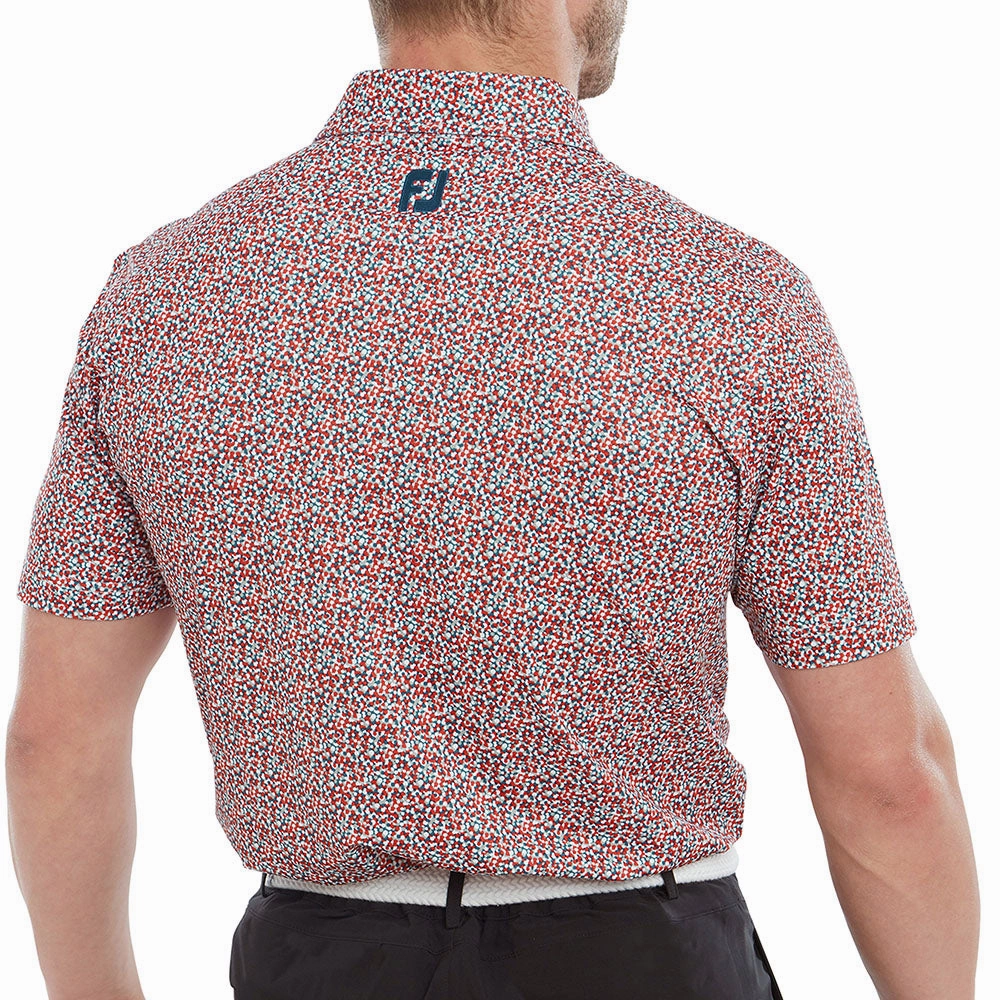 Casual layering piece Office Casual FootJoy Confetti Print Polo Shirt - Racing Red