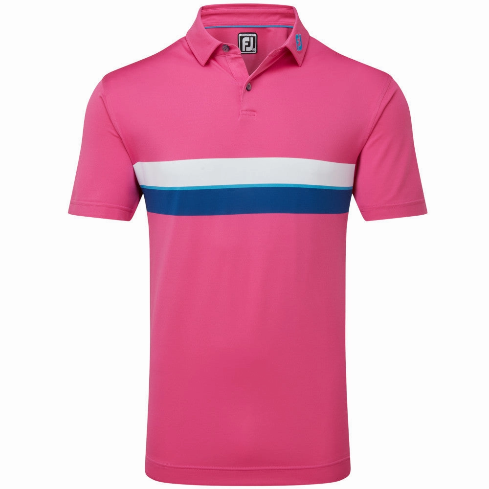 AllDay Comfort FootJoy Double Chest Band Pique Polo Shirt - Berry