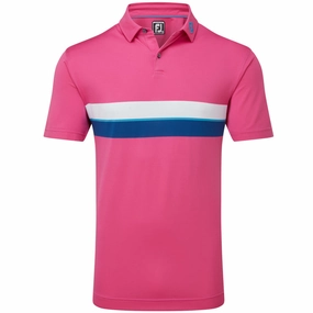 AllDay Comfort FootJoy Double Chest Band Pique Polo Shirt - Berry