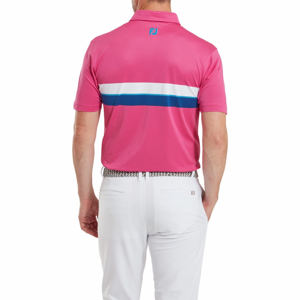 Bohemian FootJoy Double Chest Band Pique Polo Shirt - Berry