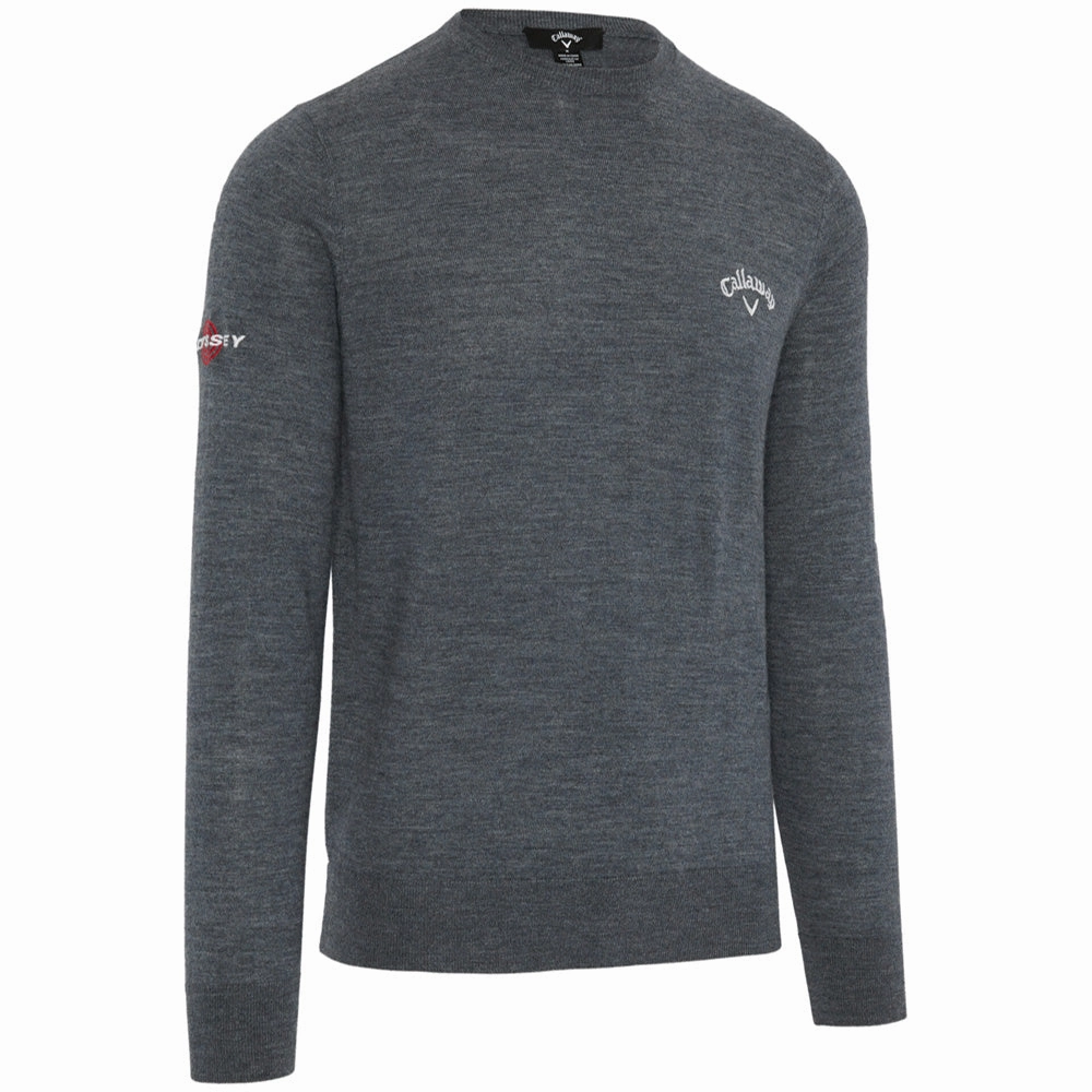 Loose Fit Callaway Crew Neck Merino Mix Sweater - Steel Heather