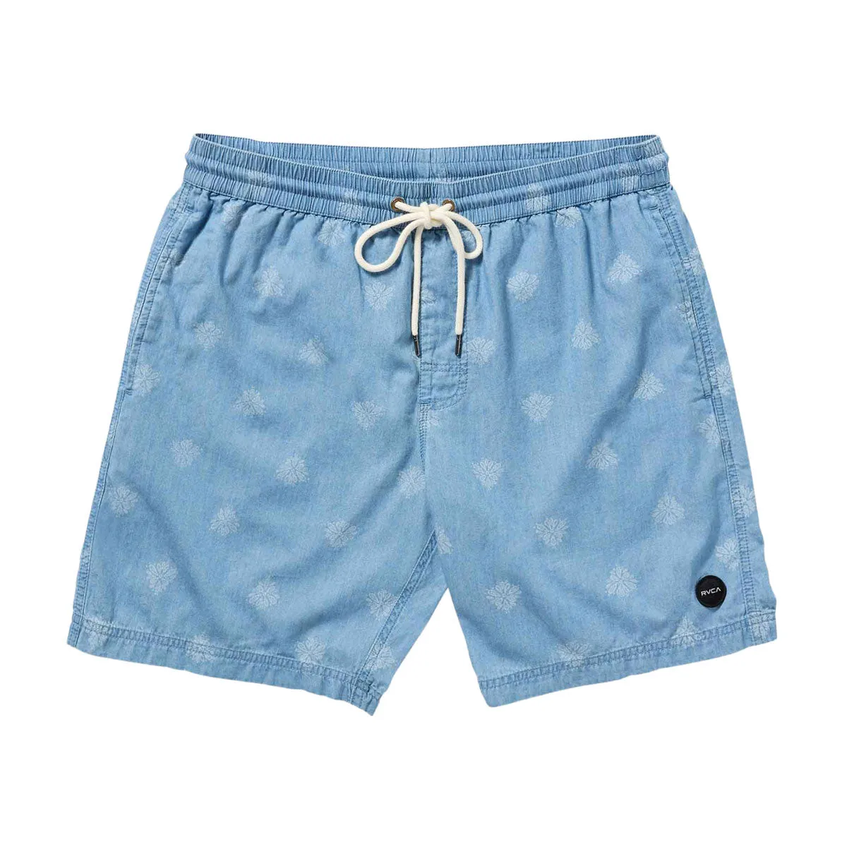 RVCA Escape Elastic Chambray 17 Shorts - Washed Chambray Adjustable loop