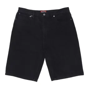Smooth Flatlock Seams Baker Warner Denim Shorts - Black
