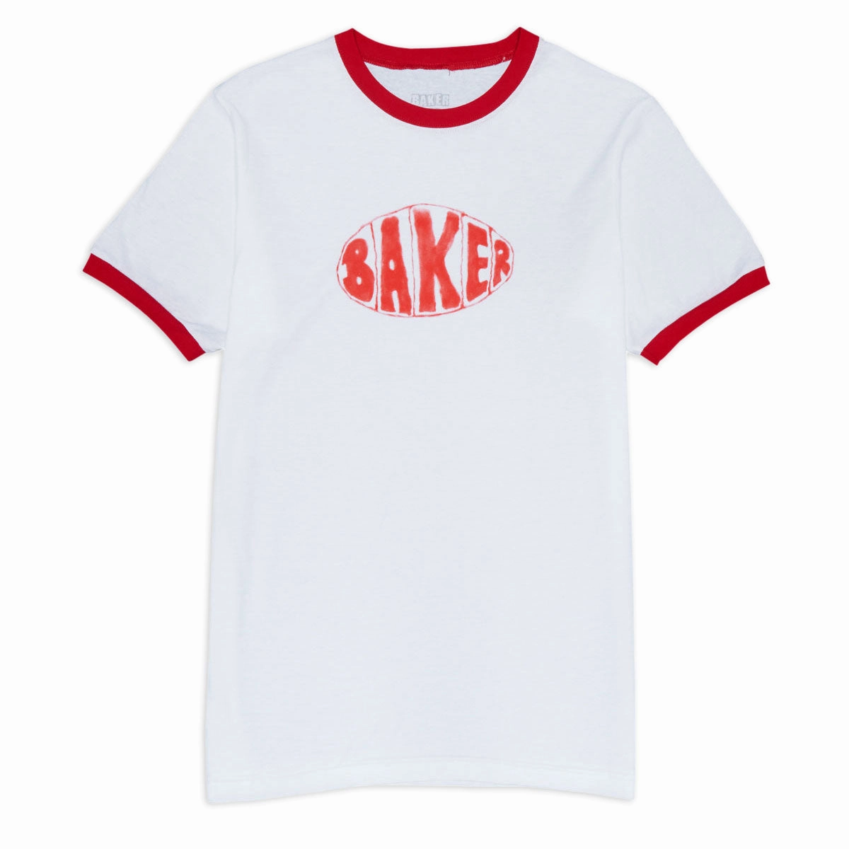 All-Day Comfort Wear Baker Sprayed Oval Ringer T-Shirt - White