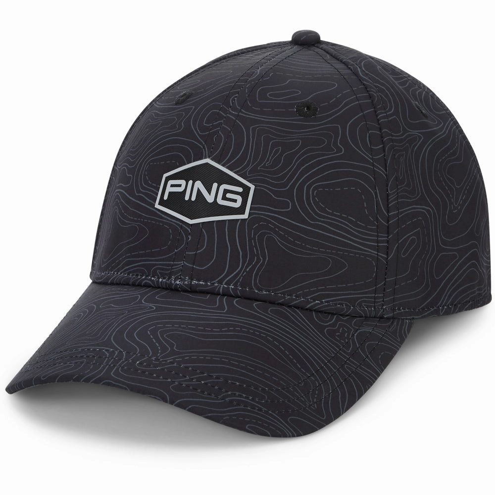 Ping Map Print Cap - Black Festival Ready Classic Shape