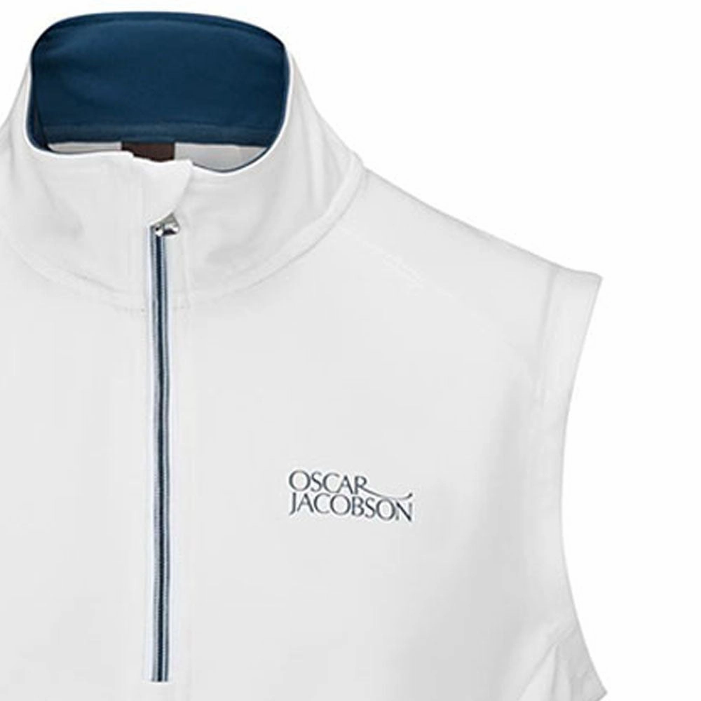 Tailored Fit Street Minimal Oscar Jacobson Trent Tour Sleeveless Midlayer - White
