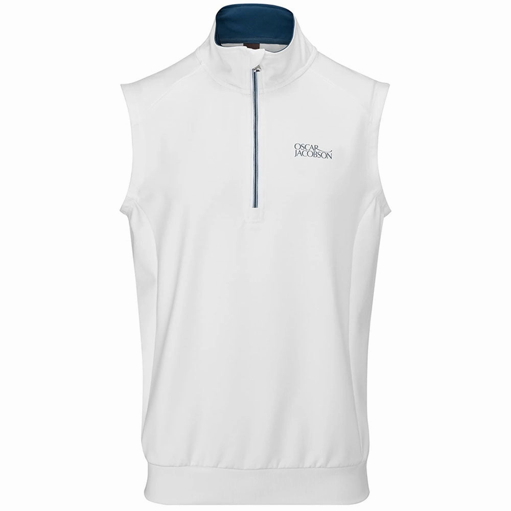 Stylish Hoodie appropriate for work Oscar Jacobson Trent Tour Sleeveless Midlayer - White