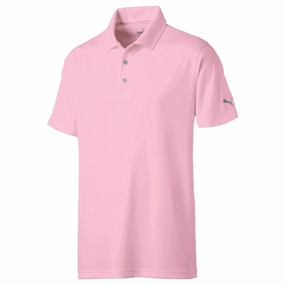 Cross Grain Knit Puma Rotational Polo Shirt - Pink Lady
