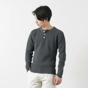 BARNS / BR-3051 Big Waffle Henley Neck Long Sleeve Thermal / T-Shirt Sporty Layer MultiPly Fabric