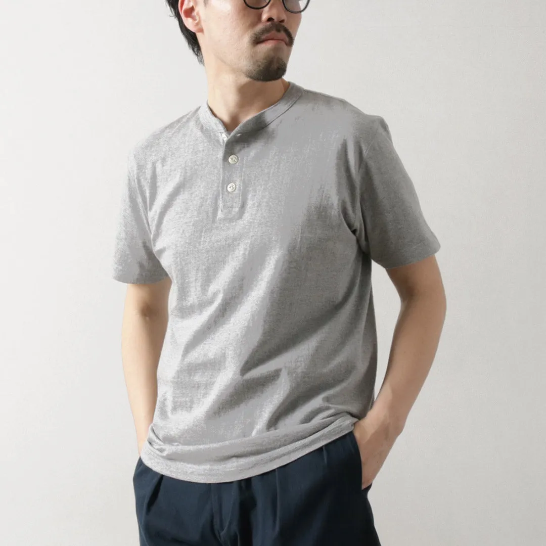 futuristic Casual Essential BARNS / Cozun Knitting Henry Neck Short Sleeve T-shirt SP Buttonworks