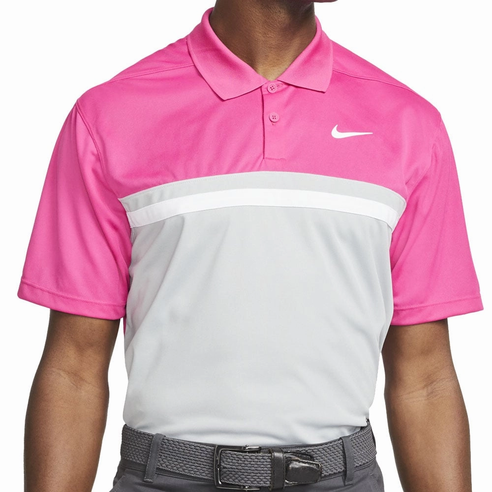 Chic Vibe Daily Favorite Nike Dri-FIT Victory Polo Shirt - Active Pink/Light Smoke Grey/White