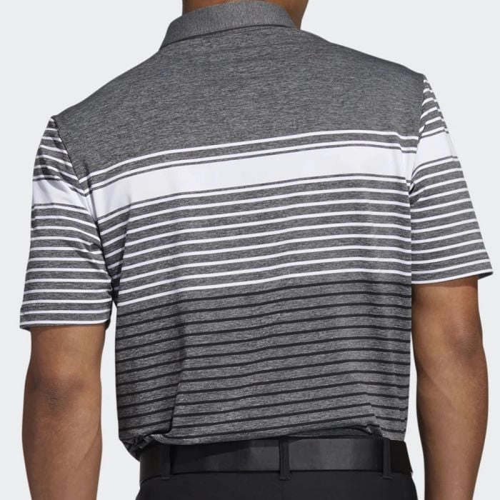 adidas Ultimate365 Engineered Heathered Polo Shirt - White/Black/Black Melange Simple Wear