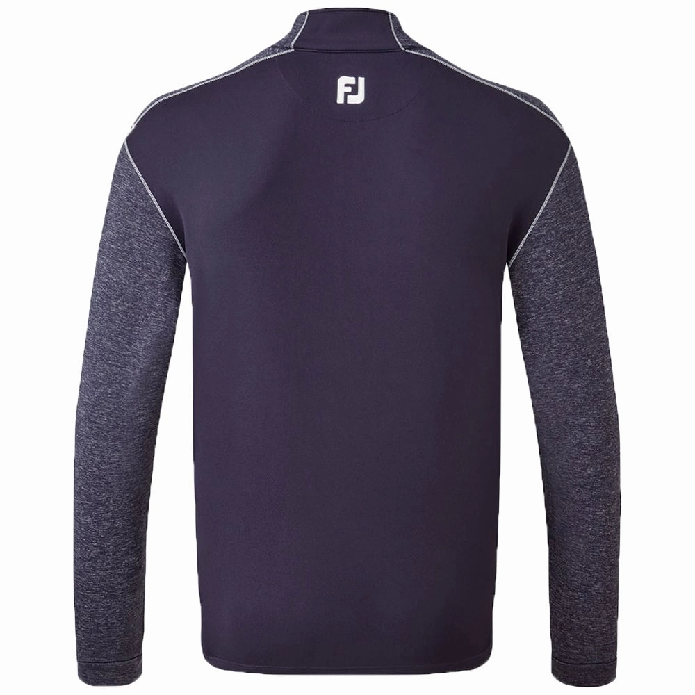 uncollared FootJoy Tonal Heather Chill-Out Pullover - Navy