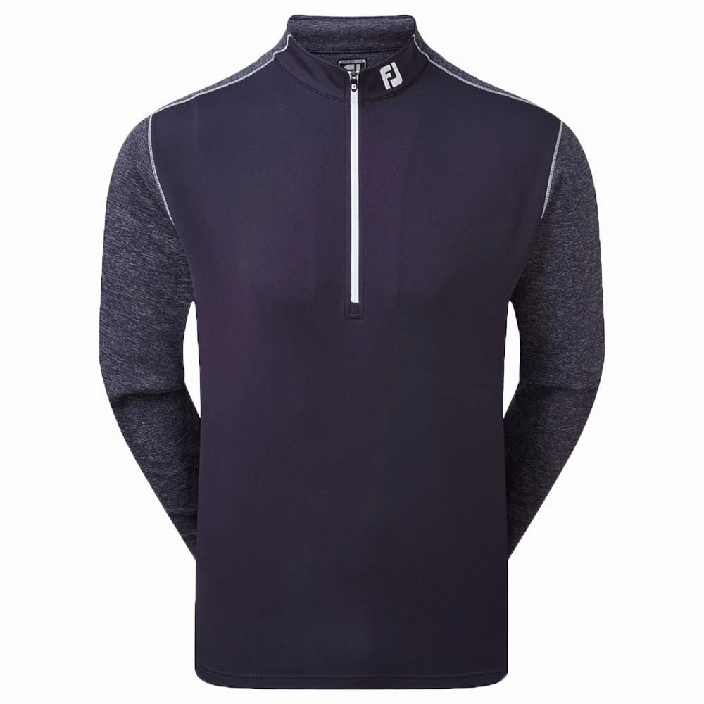 Concert Look FootJoy Tonal Heather Chill-Out Pullover - Navy